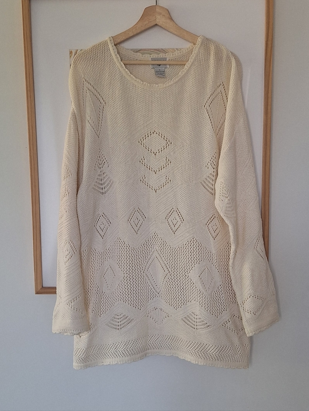 90s Vintage Georgiou Cotton Lace Knit Sweater